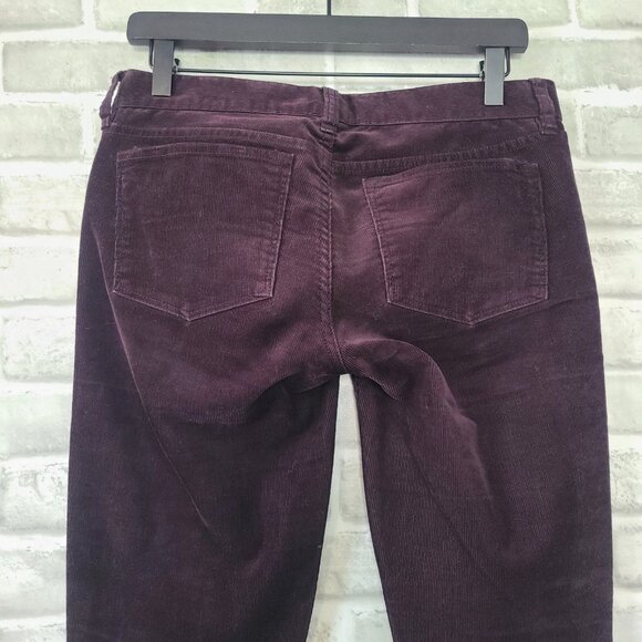 J Crew Corduroy Pants Women 27 Purple Straight Mid Rise - Picture 7 of 10